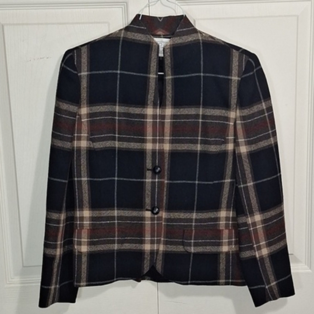 Vintage Sports Galore Wool Jacket Blazer - Brown Plaid - S